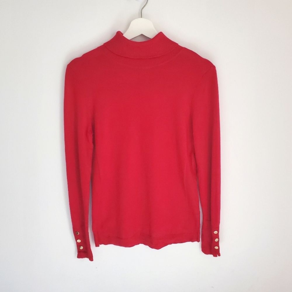 JM Collection Red Sweater with Gold Buttons PS